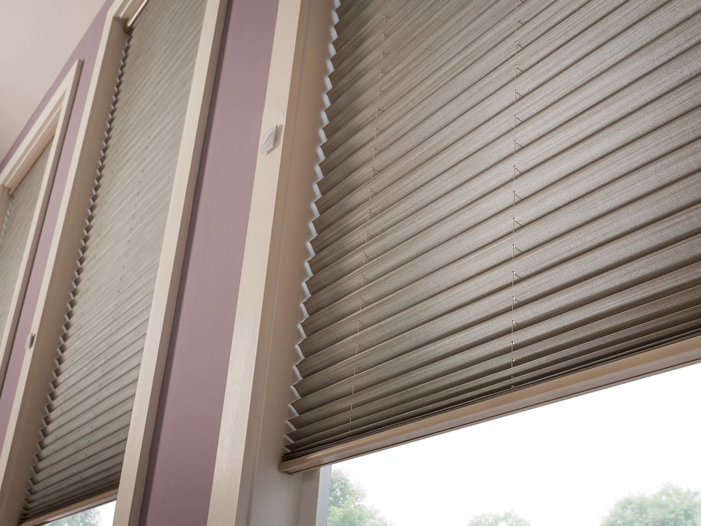 Pleated window shades example